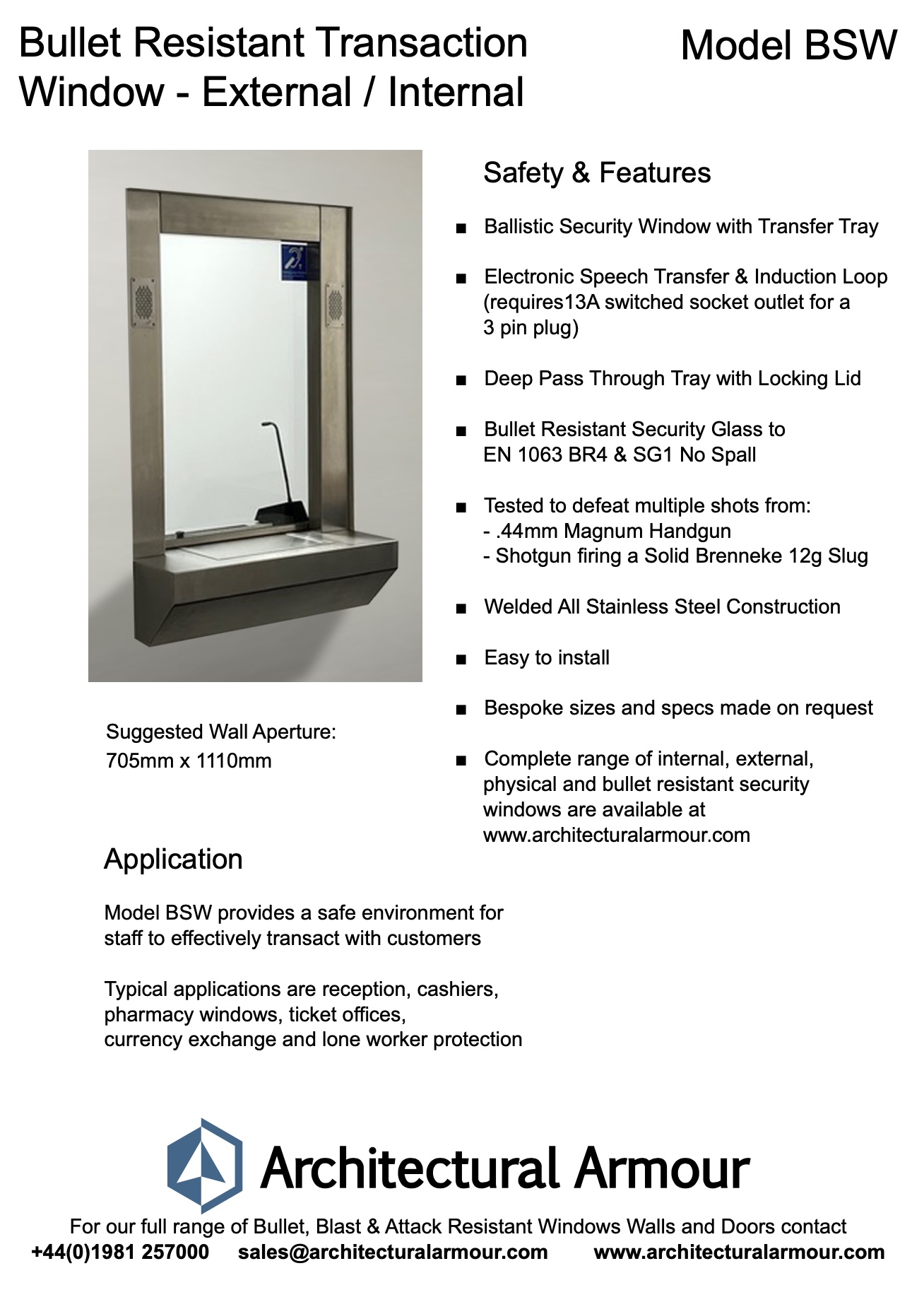 Bullet Resistant Transaction Window 