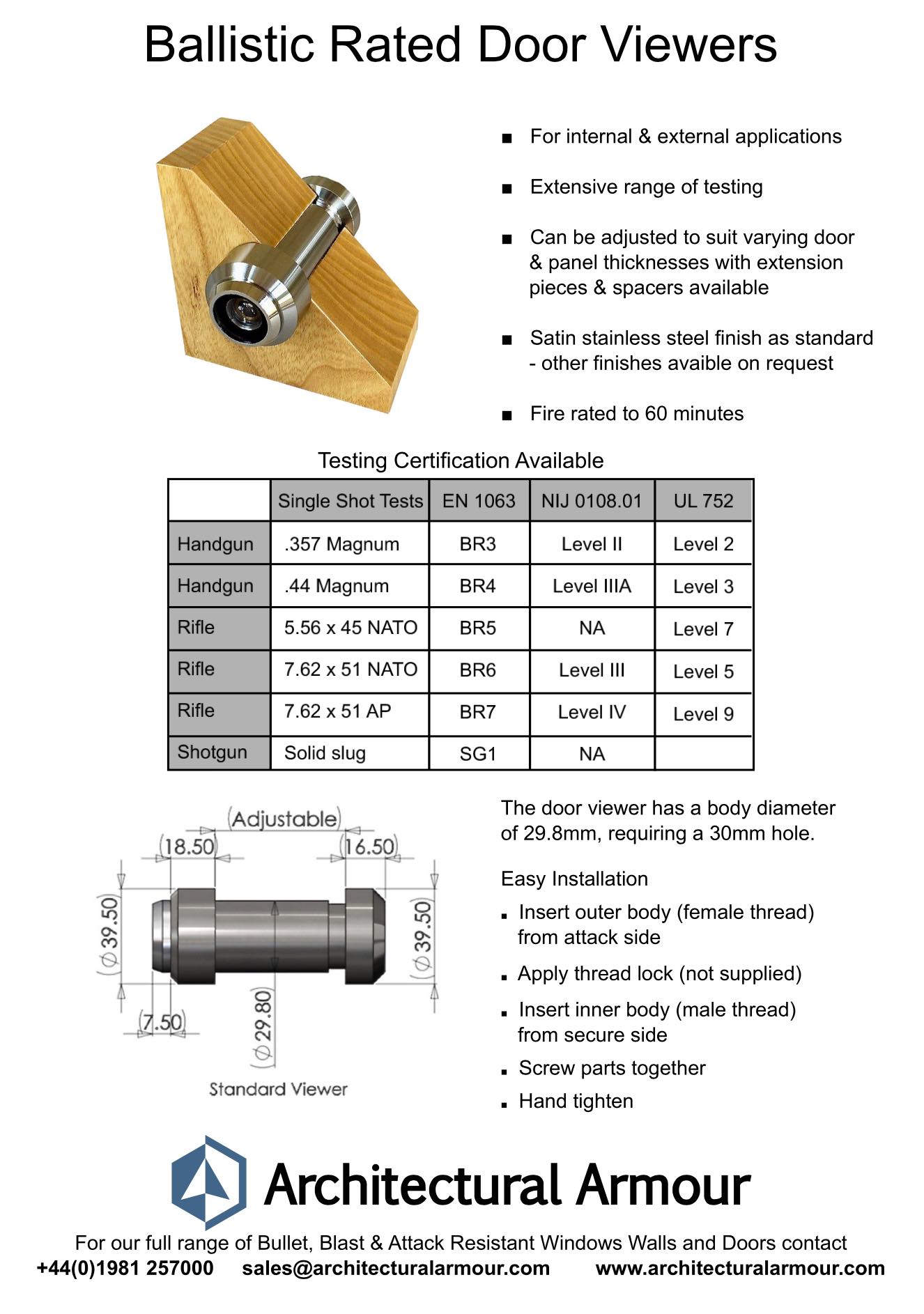 bullet resistant door viewer page 1 image