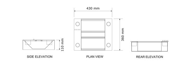 adio tray dimensions