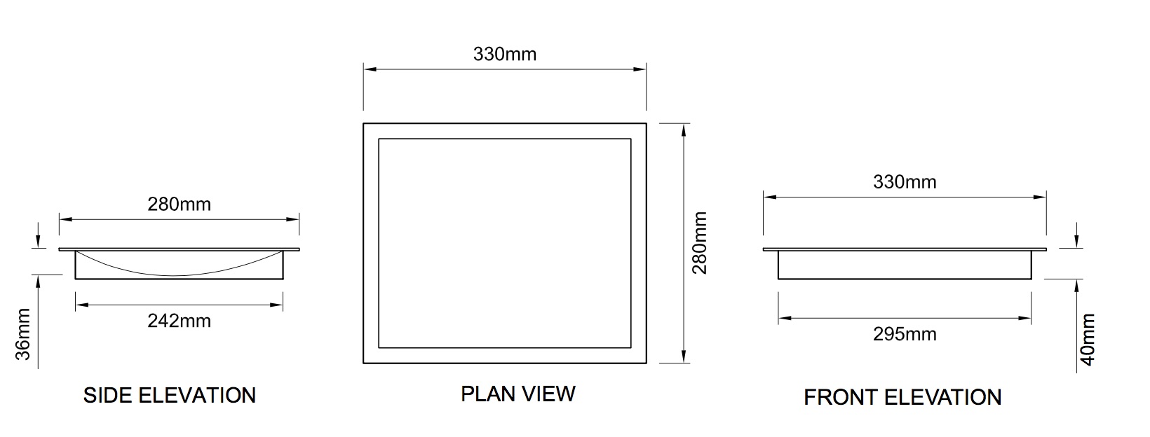 landscape cash scoop dimensions