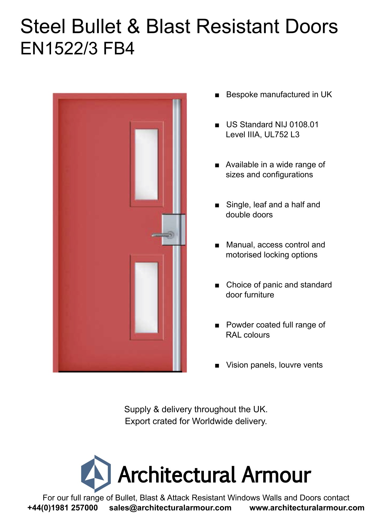 Blast-and-bulletproof-Steel-Door-Vision Panels-EN1522-3-FB4