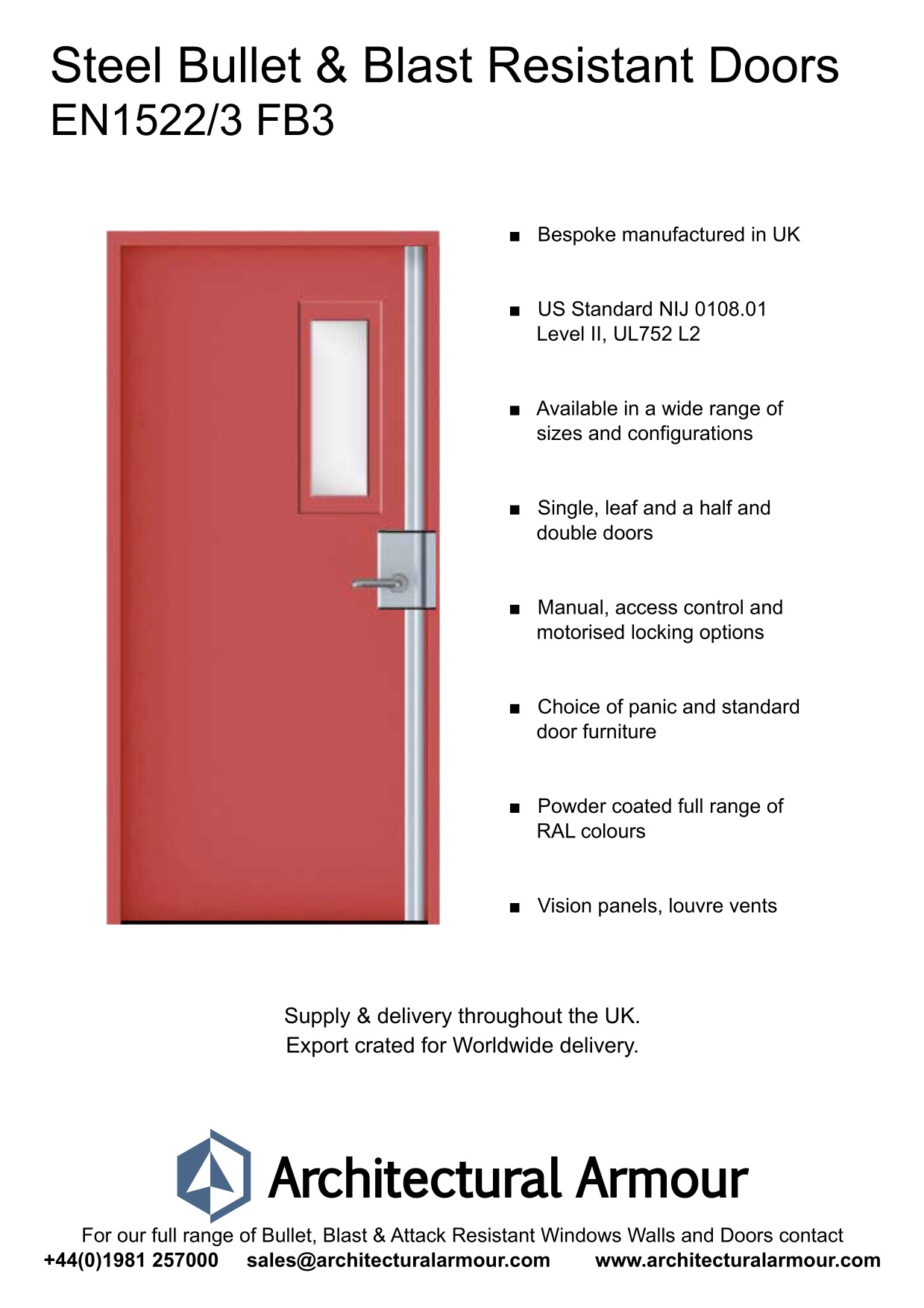 EN1522-3-FB3-Single-Slim-Vision-Panel-Blast-and-Bullet-Resistant-Steel-Door