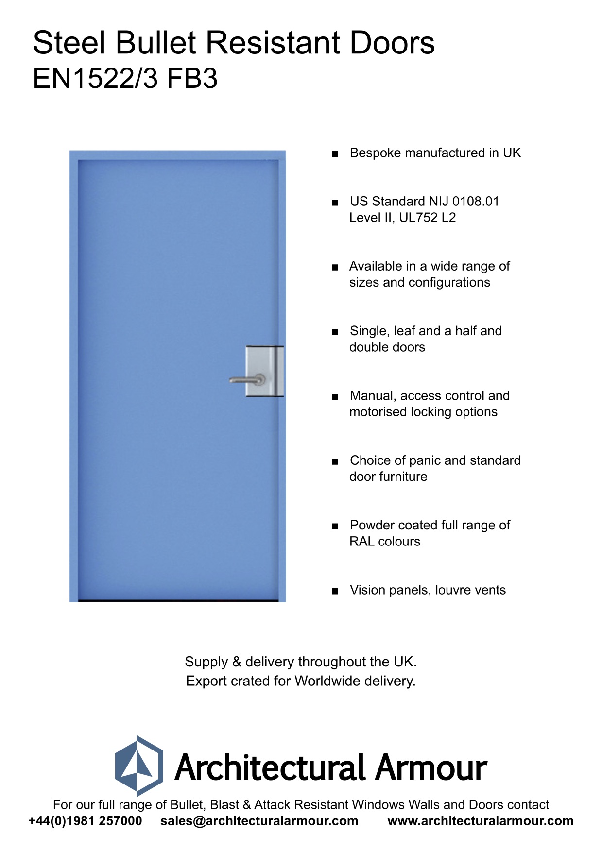 Bullet-Resistant-Steel-Door-0.357mm-handgun-EN1522-3-FB3