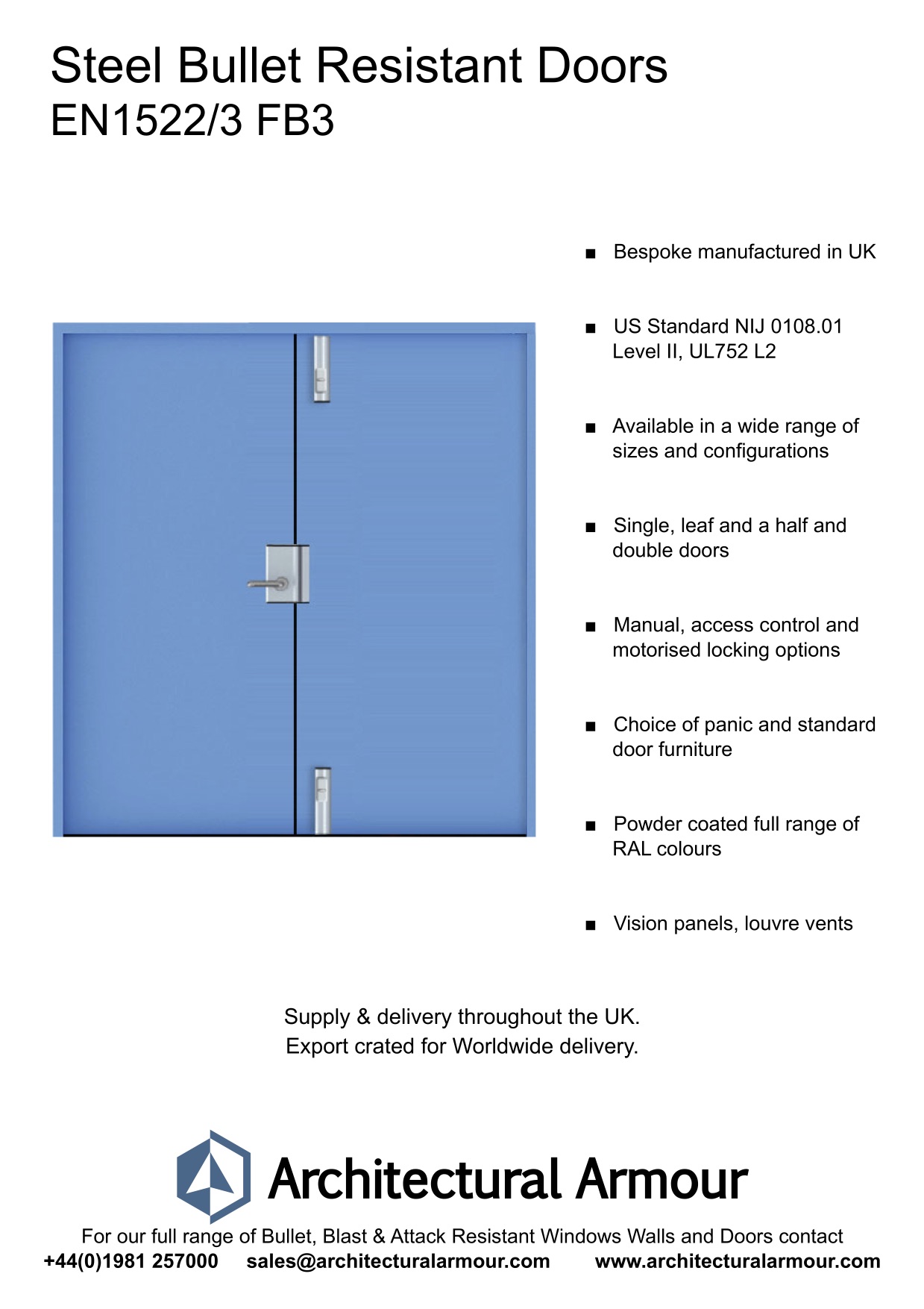 Bullet-Resistant-Steel-Double-Doors EN1522-3-FB3