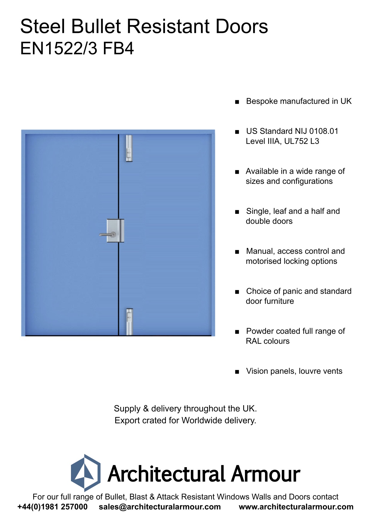 Bullet-Resistant-Steel-Double-Doors EN1522-3-FB4