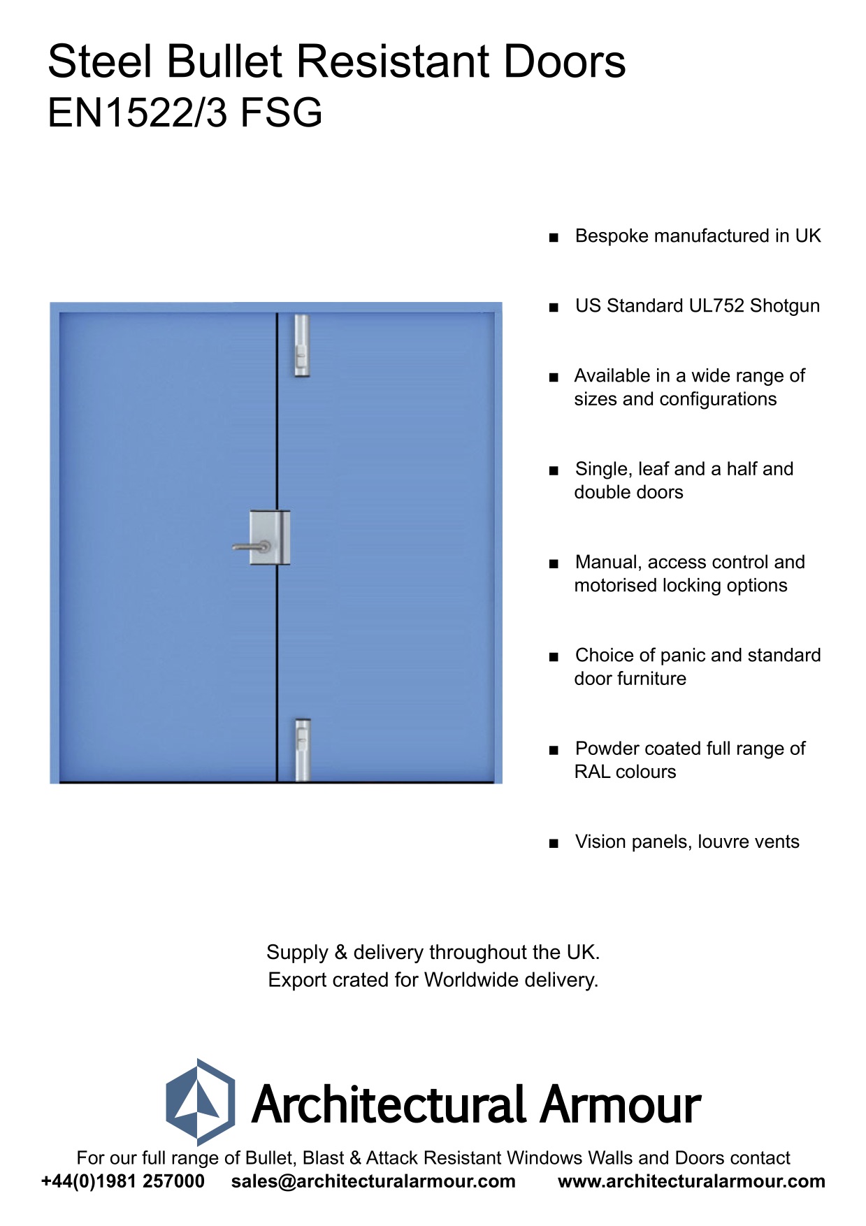 Bullet-Resistant-Steel-Double-Doors EN1522-3-FSG