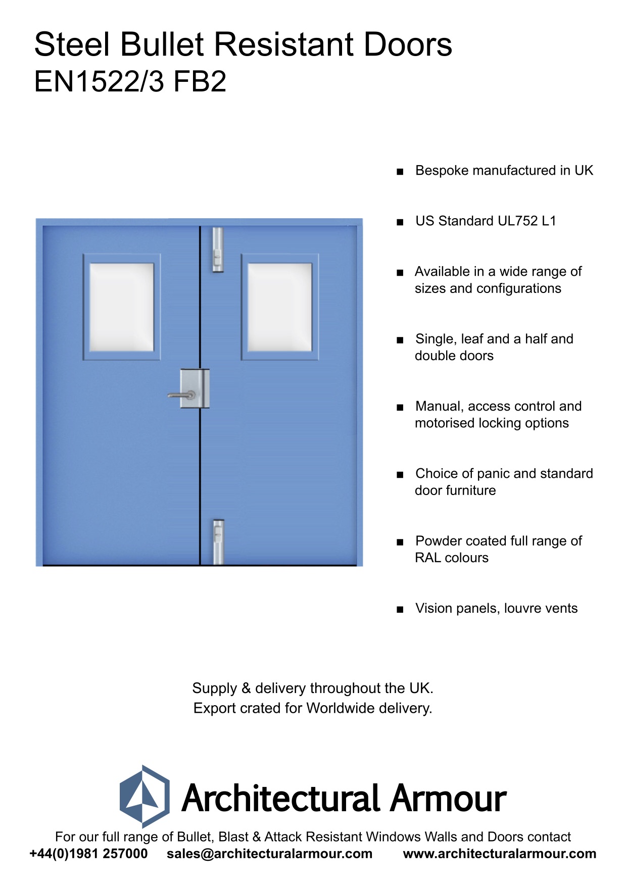 EN1522-3-FB2-Bullet-Resistant-Steel-Double-Doors-with-Vision-Panels