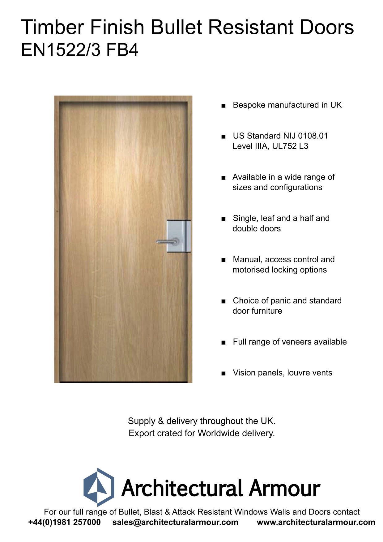 Bulletproof-EN1522-3-FB4-.44-magnum-Timber-Finish-Door