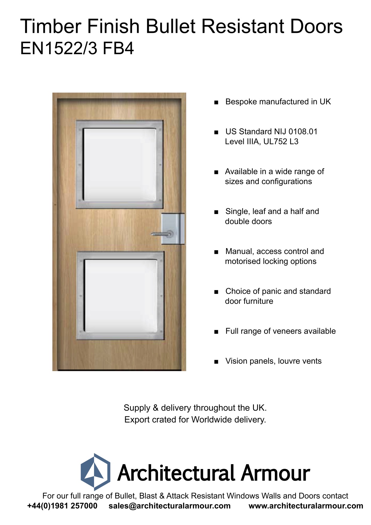 EN1522-3-FB4-Bullet-Resistant-Timber-Finish-Door-Vision-Panel-BR4