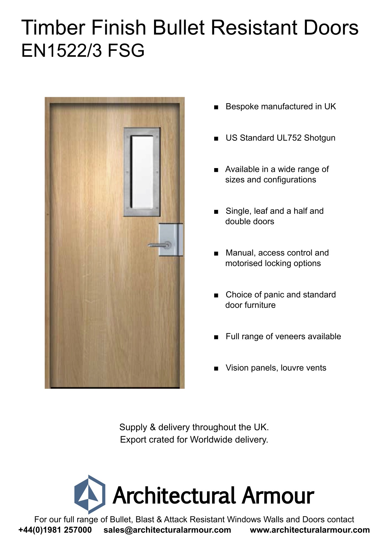 EN1522-3-FSG-Single-Slim-Vision-Panel-Bullet-Resistant-Timber-Finish-Door