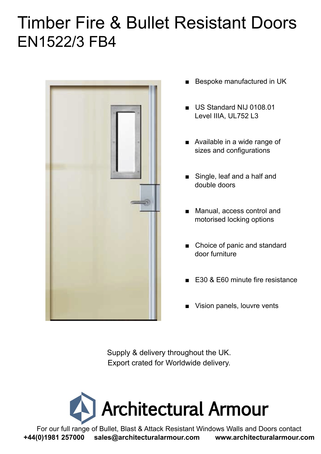 EN1522-3-FB4-Single-Slim-Vision-Panel-Fire-and-Bullet-Resistant-Timber-Door