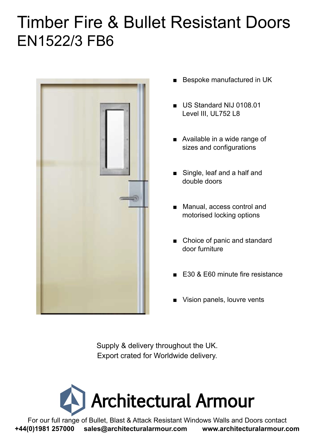 EN1522-3-FB6-Single-Slim-Vision-Panel-Fire-and-Bullet-Resistant-Timber-Door